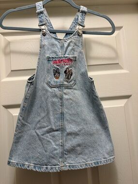 Girls Zara Minnie & Daisy Denim Overall Dress 5-6 years